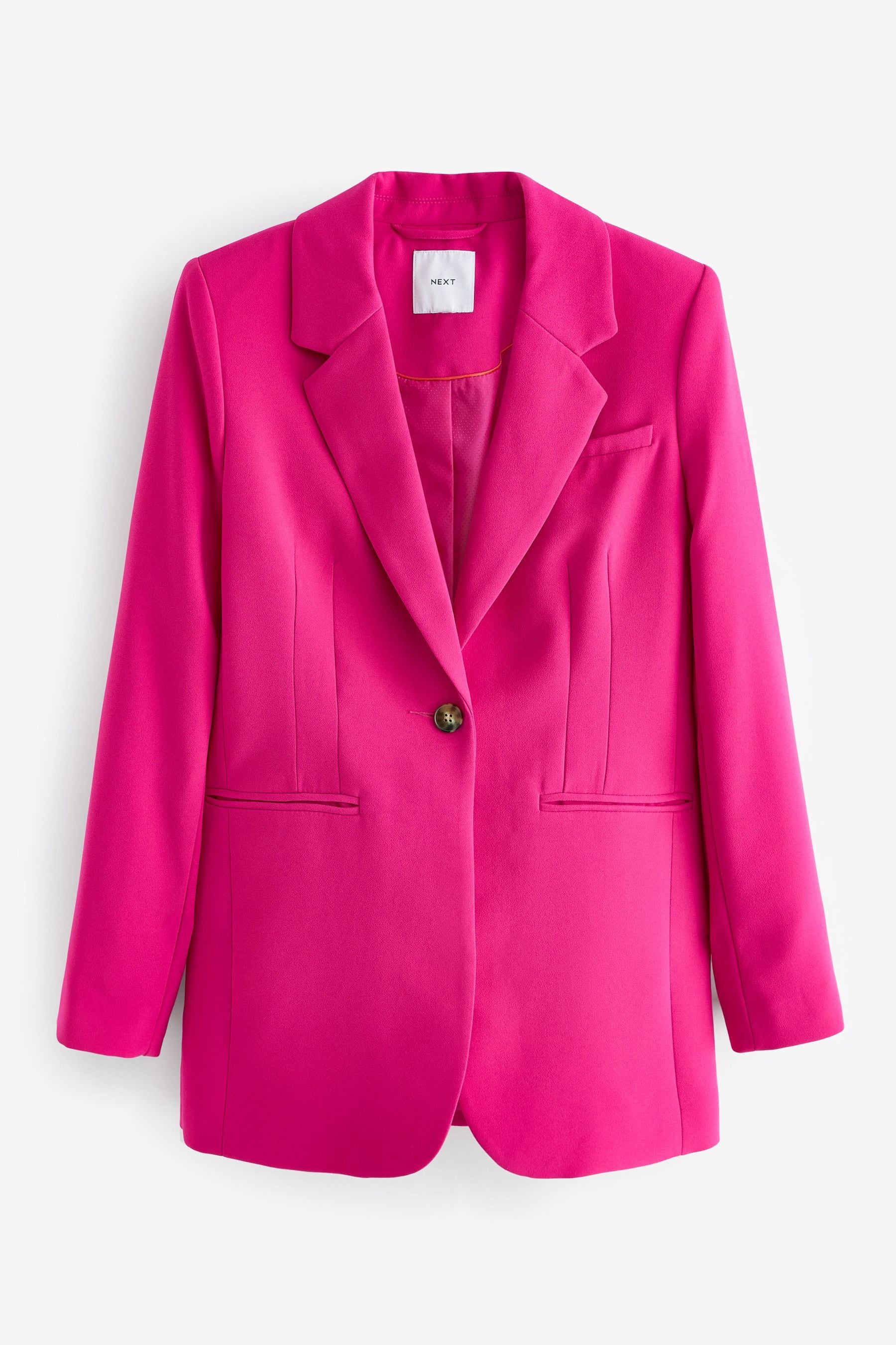 Buy Pink Crepe Single Breasted Blazer from Next Luxembourg