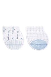 aden + anais White Cotton Muslin Rising Star Burpy Bibs 2 Pack - Image 1 of 5