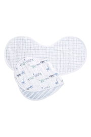 aden + anais White Cotton Muslin Rising Star Burpy Bibs 2 Pack - Image 2 of 5