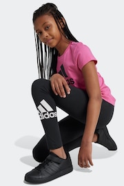 adidas Black Sportswear Essentials Big Logo Cotton Leggings - Image 1 of 5