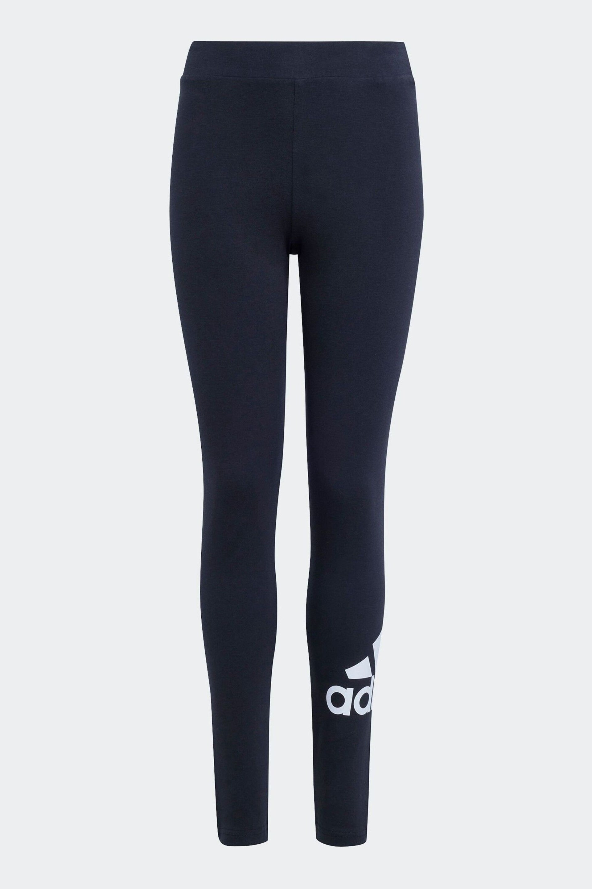 adidas Black Sportswear Essentials Big Logo Cotton Leggings - Image 1 of 5