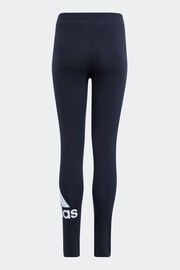 adidas Black Sportswear Essentials Big Logo Cotton Leggings - Image 2 of 5