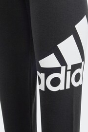 adidas Black Sportswear Essentials Big Logo Cotton Leggings - Image 4 of 5