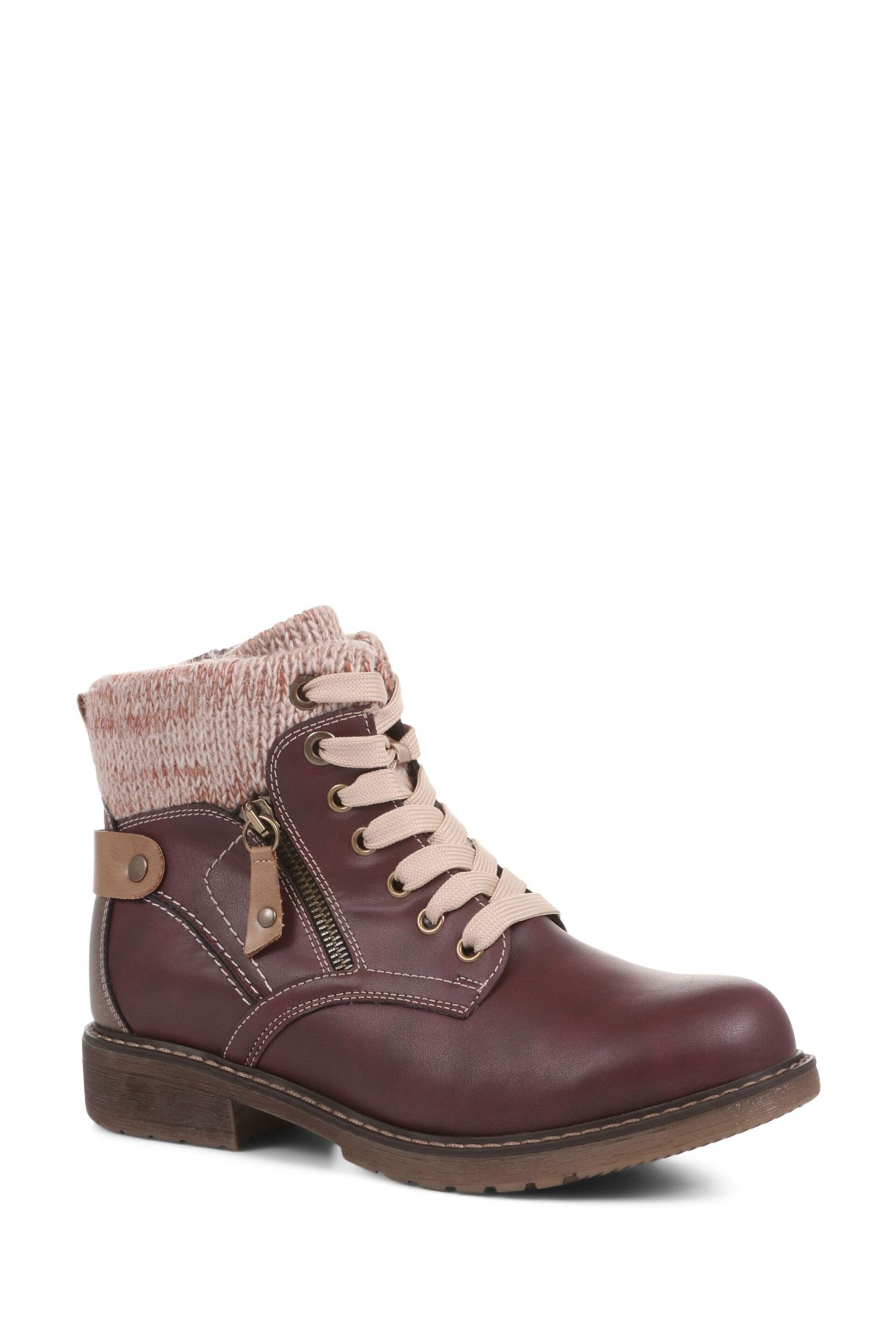 Pavers Brown Lace-Up Ankle Boots - Image 2 of 7