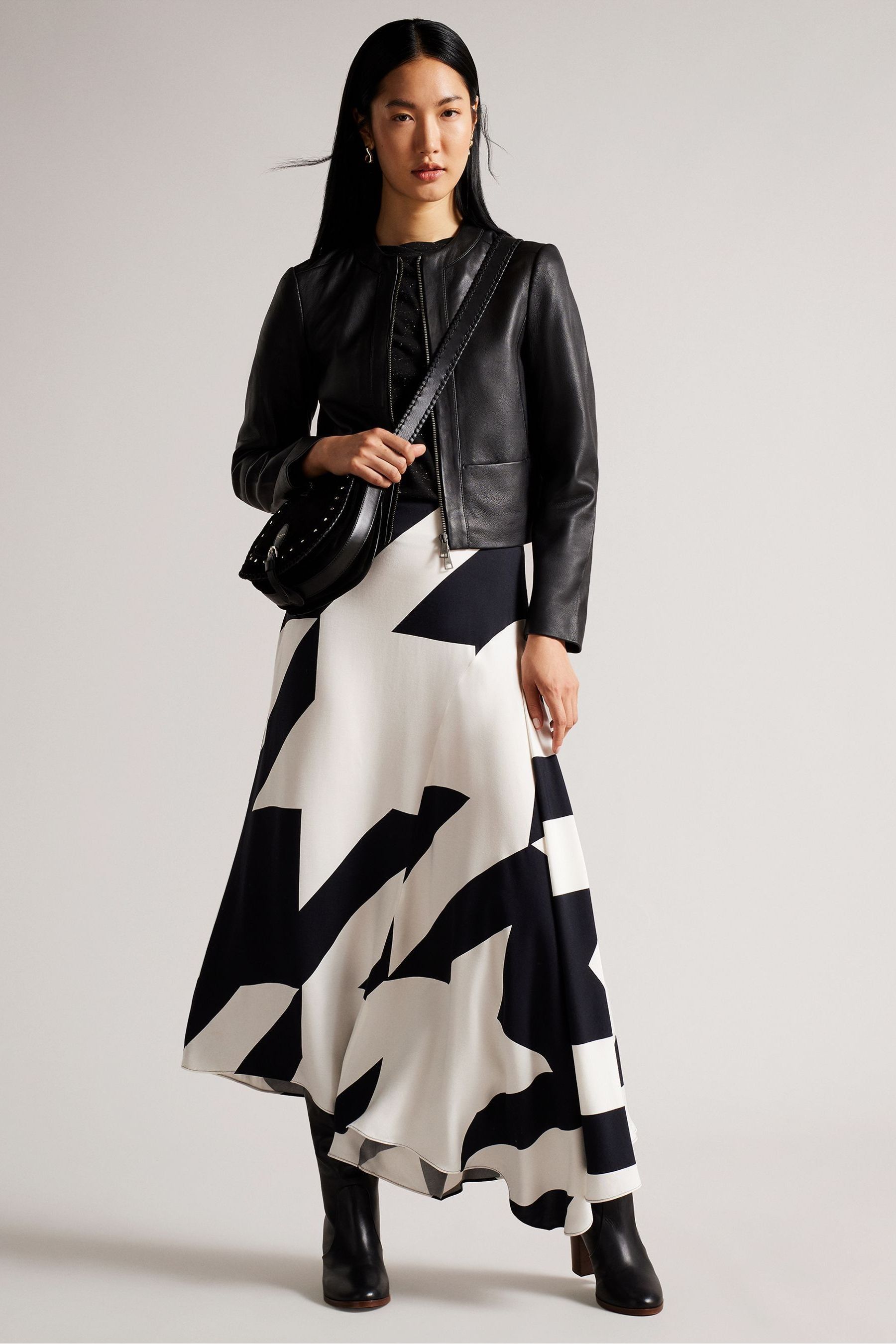 Ted baker frill leather jacket deals