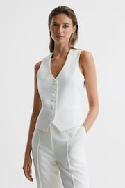 Reiss White Taite Tuxedo Waistcoat - Image 1 of 7