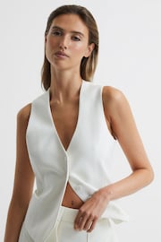 Reiss White Taite Tuxedo Waistcoat - Image 4 of 7