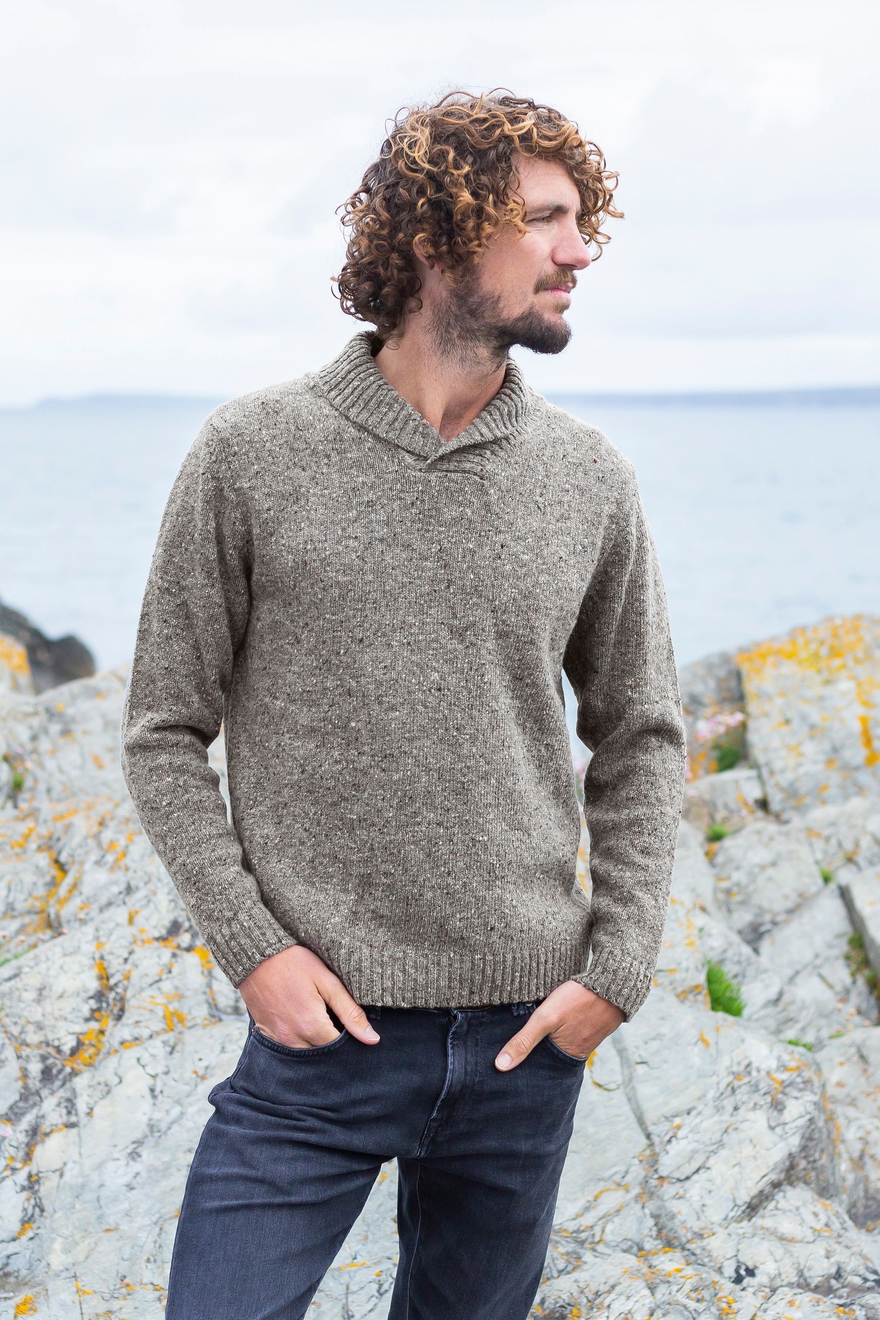 Next mens jumper with collar 2025