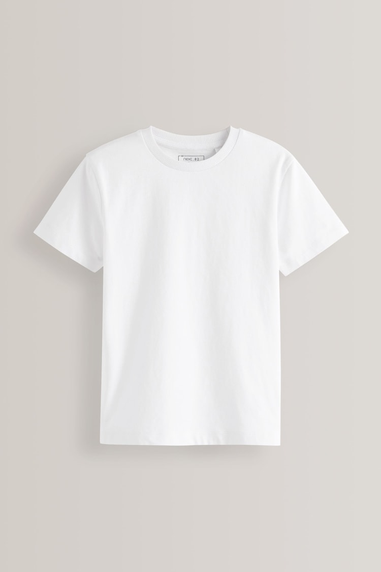 White Cotton Short Sleeve T-Shirt (3-16yrs) - Image 1 of 3