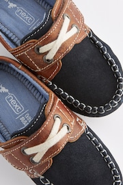 Tan/Navy Leather Boat Shoes - Image 5 of 6