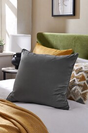 Charcoal Grey 59 x 59cm Matte Velvet Cushion - Image 1 of 8