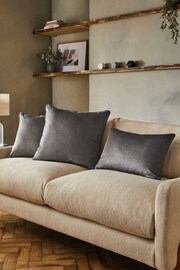 Charcoal Grey 59 x 59cm Matte Velvet Cushion - Image 2 of 8