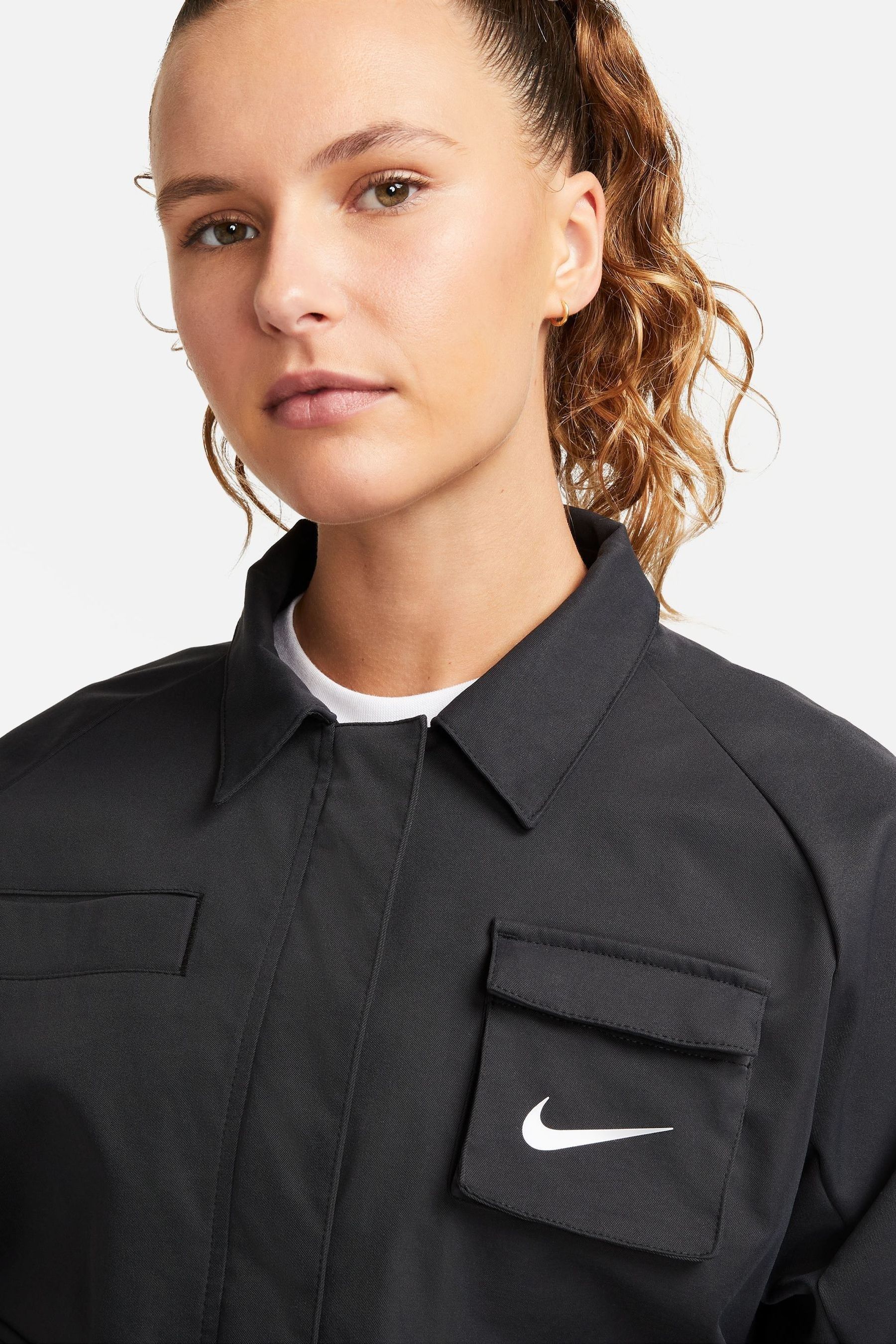 Buy Nike Black Swoosh Woven Jacket from Next Luxembourg