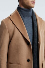 Reiss Camel Tycho Atelier Cashmere Single Breasted Coat - Image 4 of 7