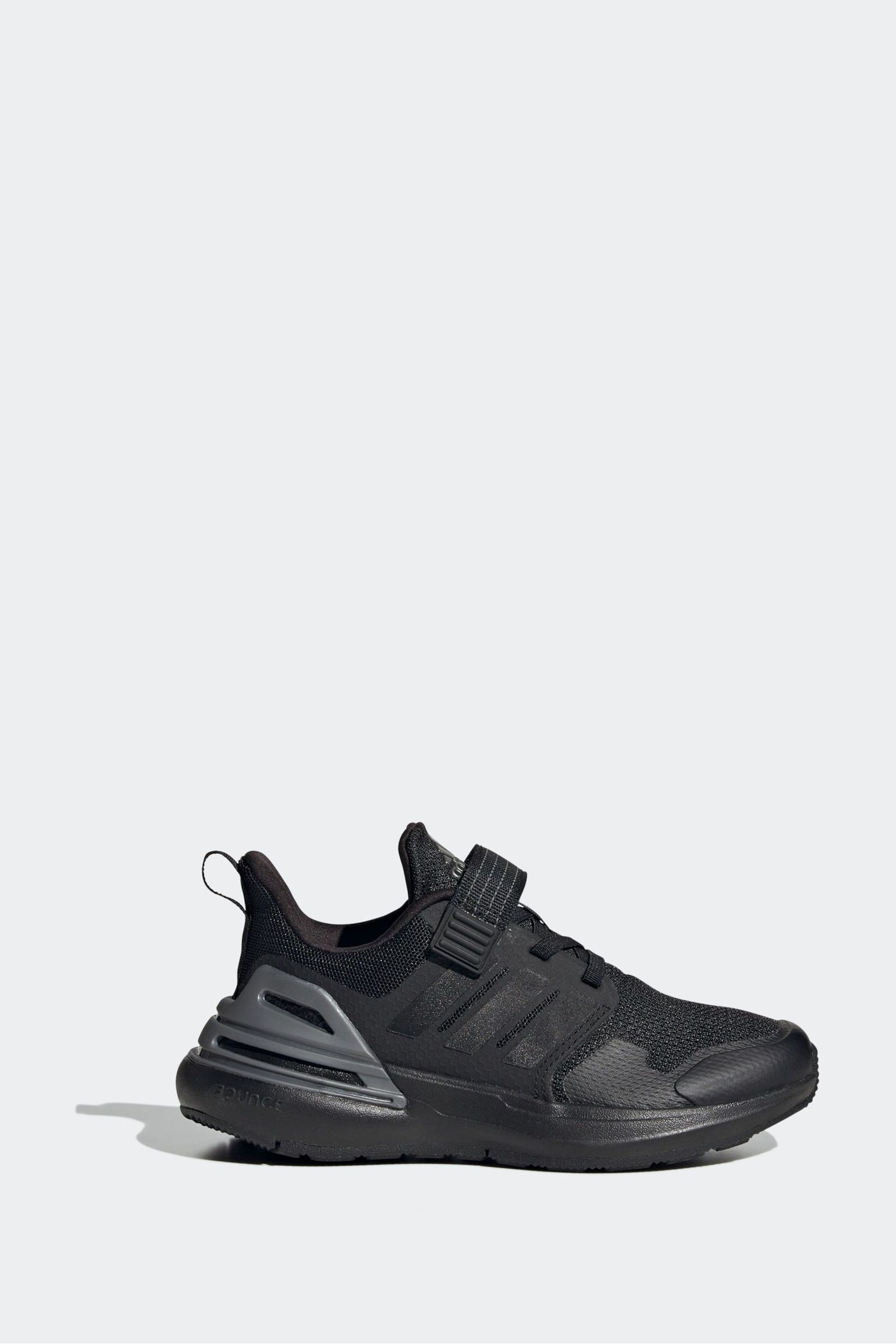 adidas Black Sportswear Rapidasport Bounce Elastic Lace Top Strap Trainers - Image 1 of 9