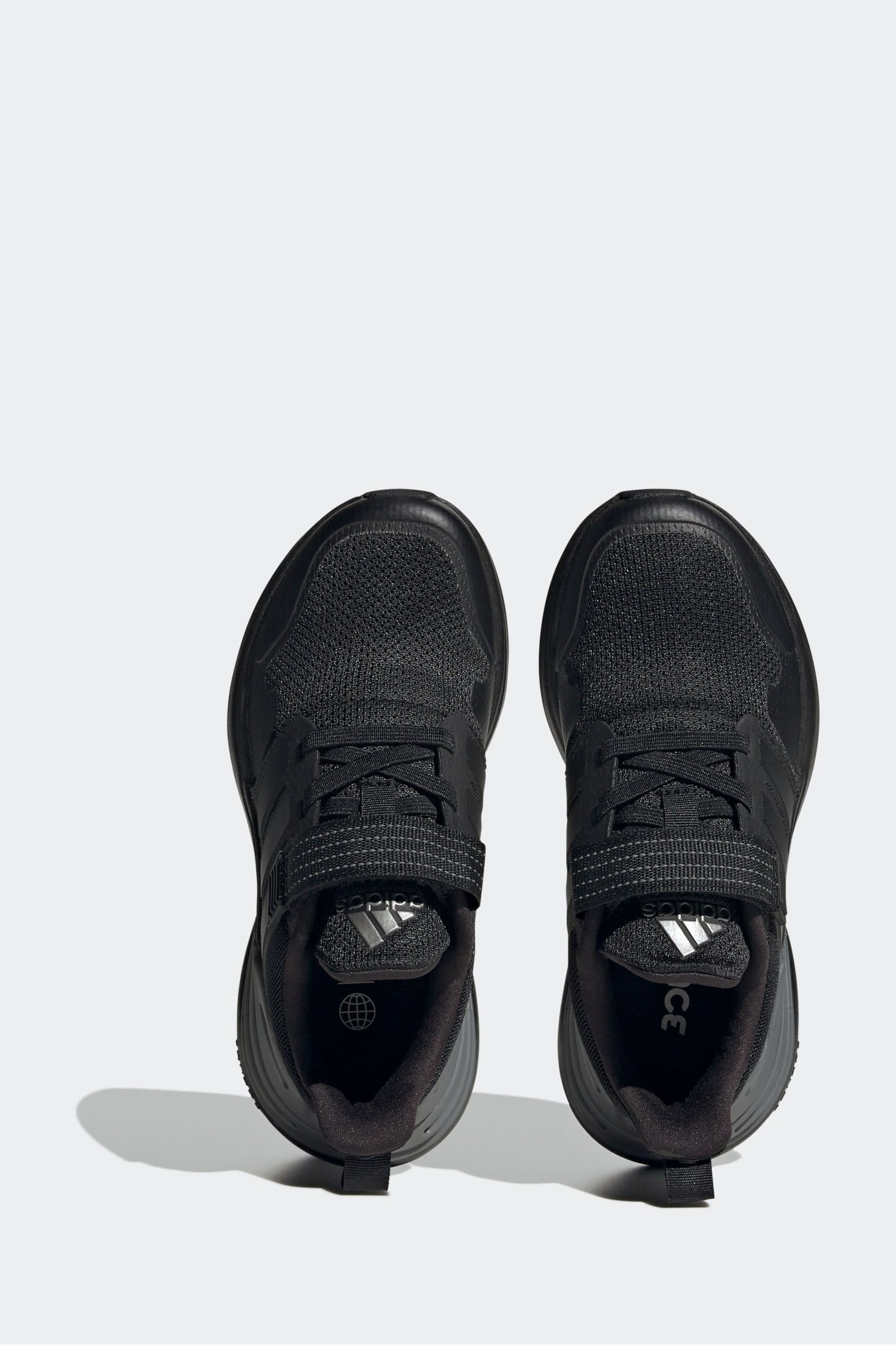 adidas Black Sportswear Rapidasport Bounce Elastic Lace Top Strap Trainers - Image 6 of 9