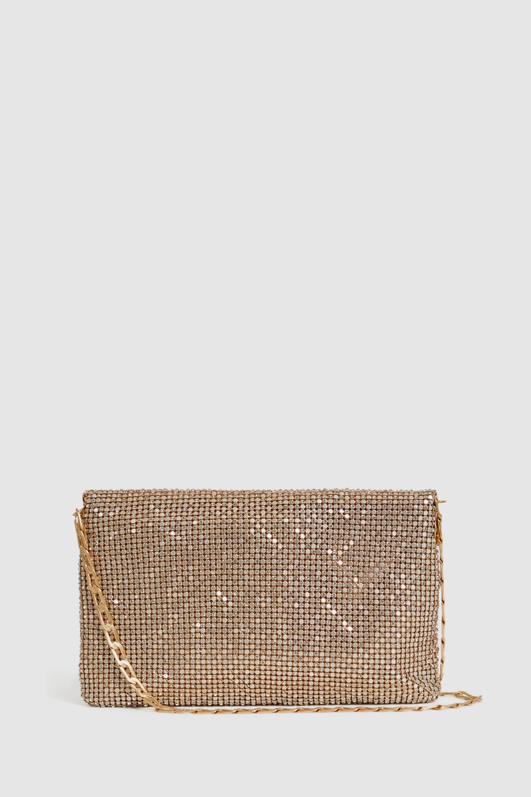 Buy Reiss Gold Charlotte Chainmail Clutch Bag from Next United Arab Emirates