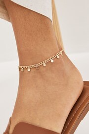 Gold Tone Disc Drop Anklet - Image 1 of 3