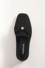 Simply Be Black Regular/Wide Fit Classic Loafers With Bow Trim - Image 3 of 3