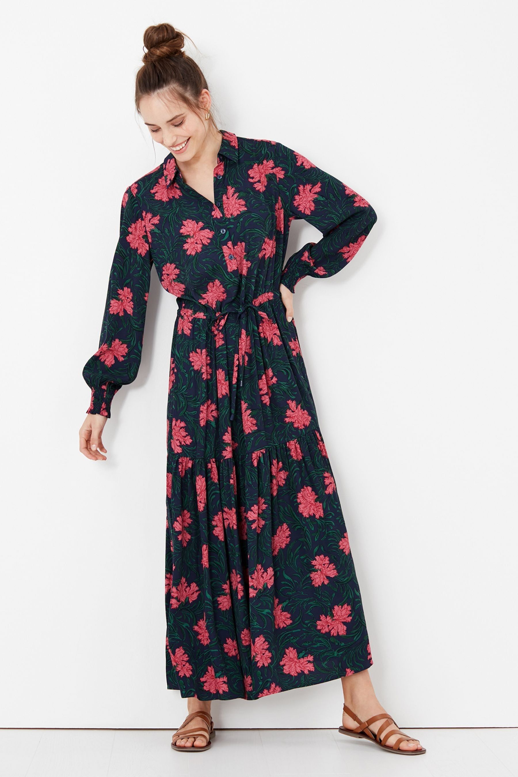 Buy Joules Blue Harper Shirt Dress With Tier from Next Luxembourg