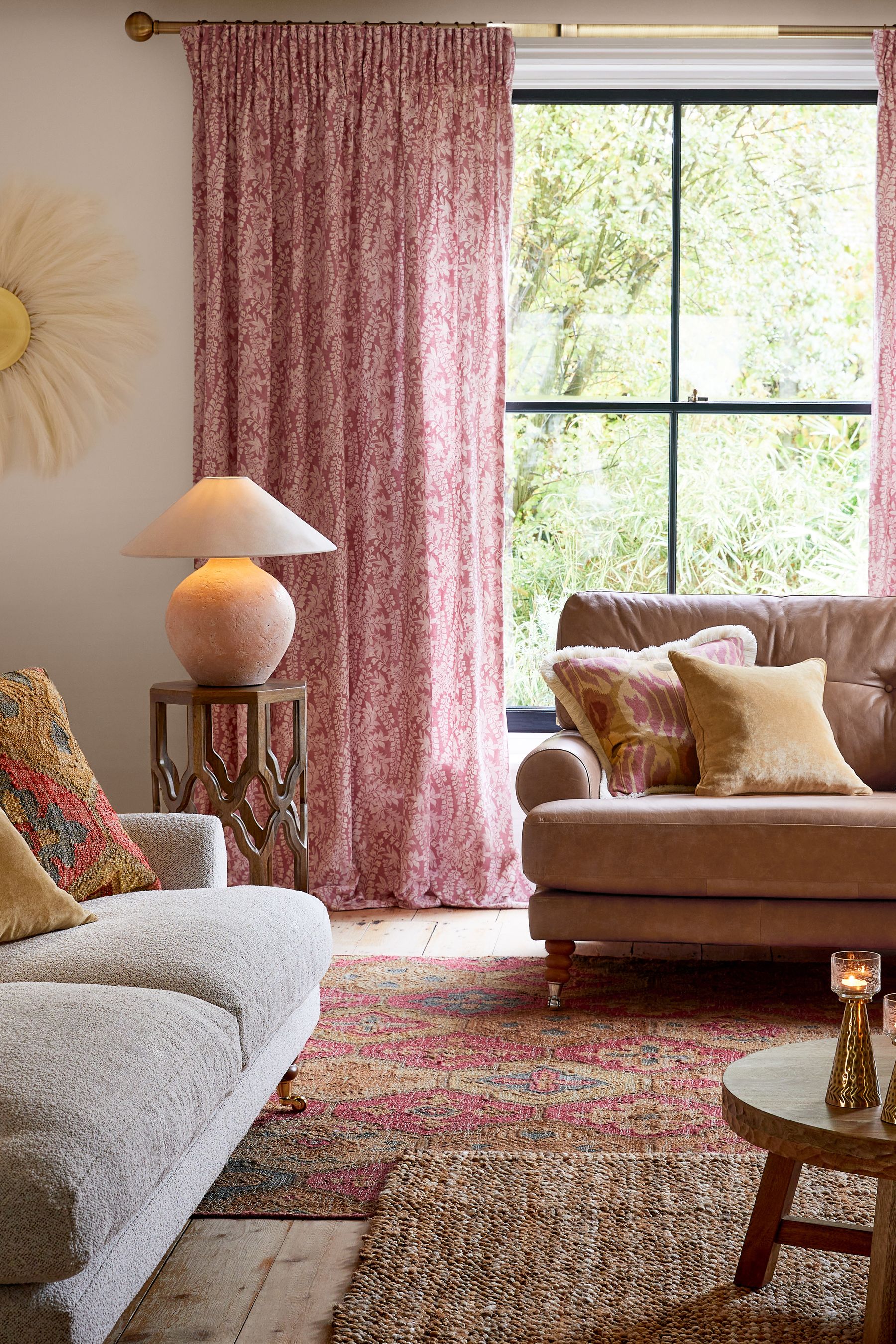 Buy Rose Pink 50 x 50cm Roaming Ikat Fringe Cushion from Next Luxembourg