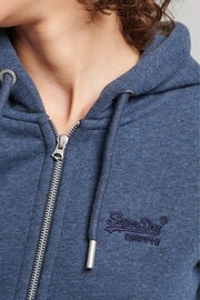 Superdry Navy Marl Vintage Logo Embroidered Zip Hoodie - Image 5 of 7