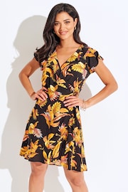 Pour Moi Black Tropical Woven Ecovero Dress - Image 3 of 5