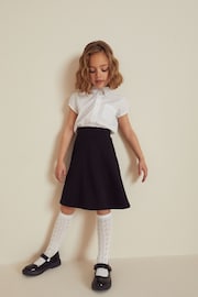 Black Longer Length Jersey Stretch Pull-On School Skater Skirt (3-17yrs) - Image 2 of 5