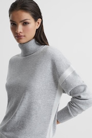 Reiss Cream/Grey Nova Knitted Roll Neck Jumper - Image 6 of 7