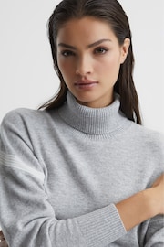 Reiss Cream/Grey Nova Knitted Roll Neck Jumper - Image 7 of 7