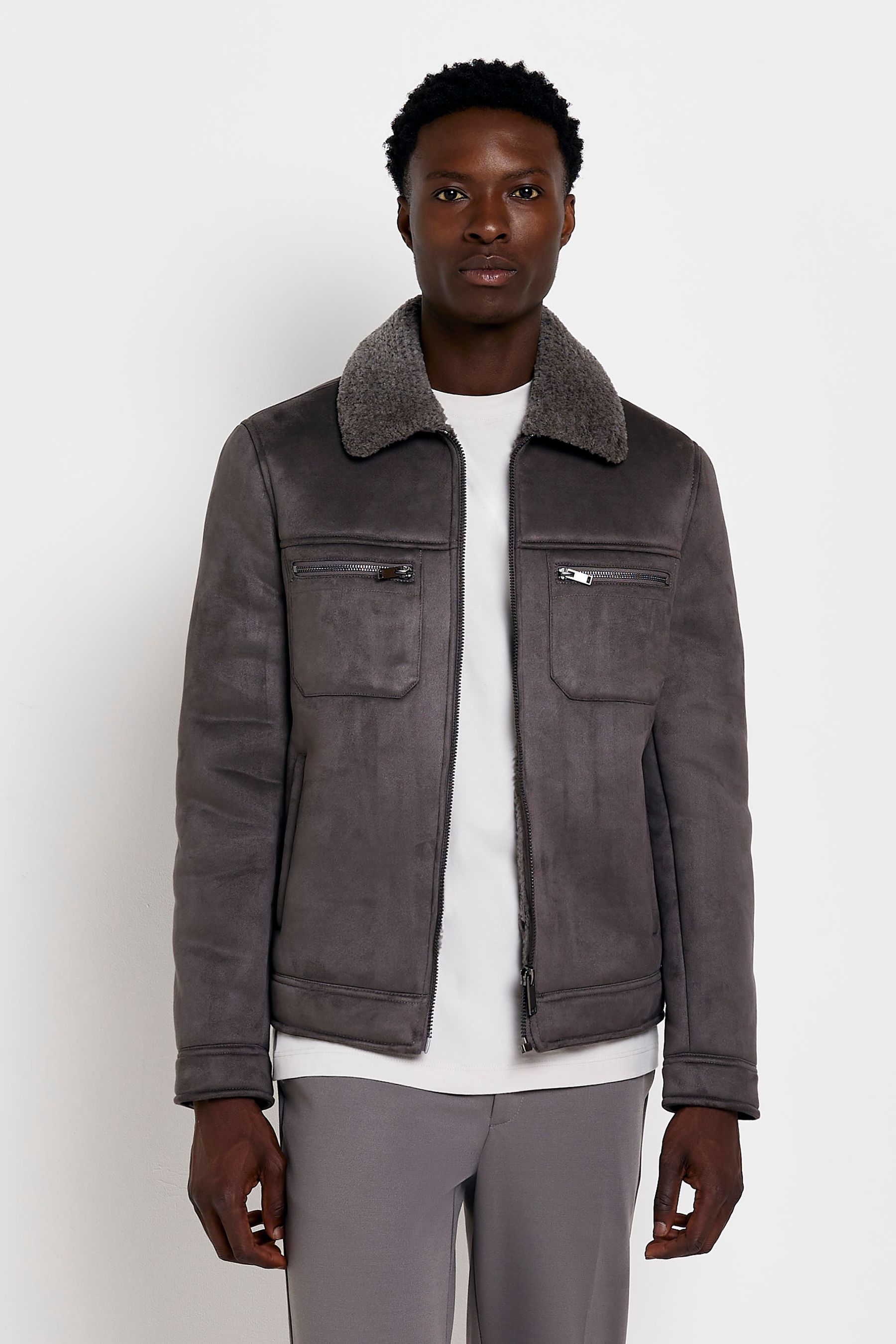 River island borg jacket hotsell