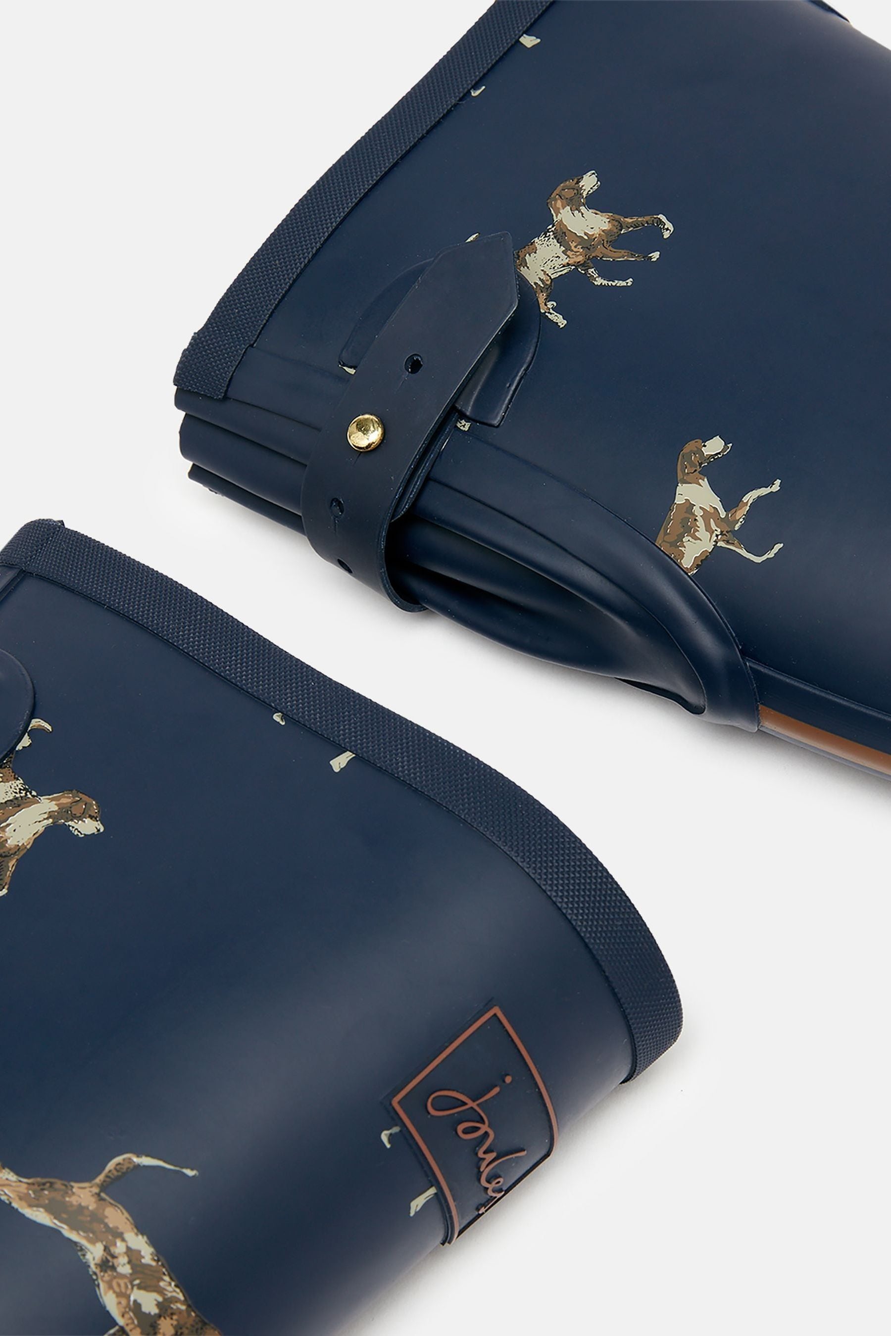 Buy Joules Printed Navy Blue Dog Print Adjustable Tall Wellies from the Next UK online shop