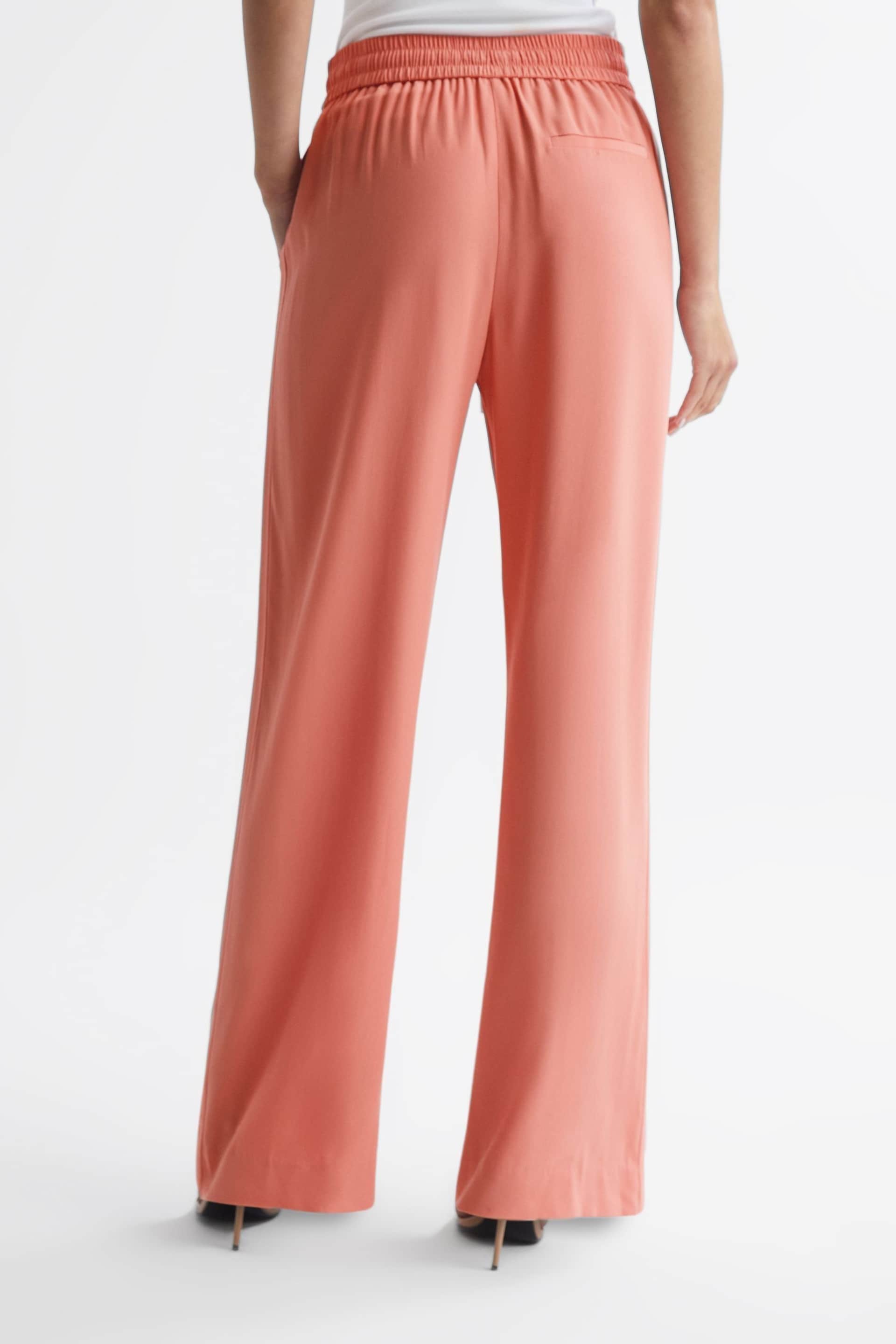 Reiss Pink Mina Wide Leg Trousers - Image 5 of 7