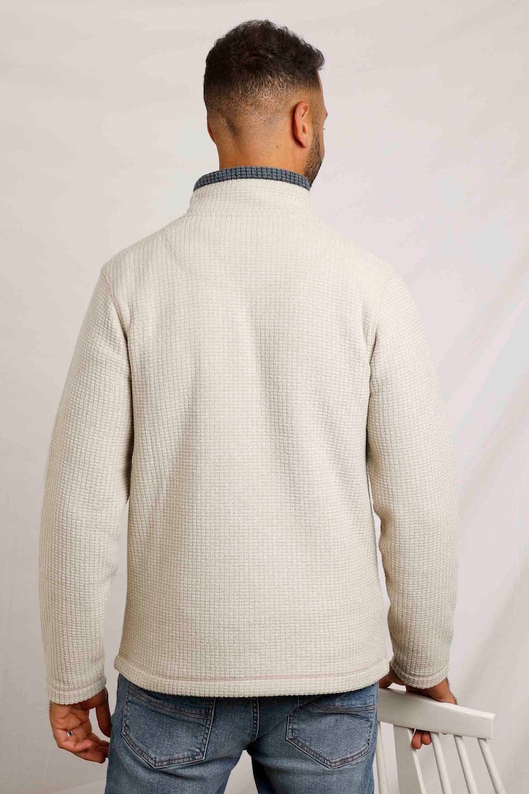 Weird Fish Cream Newark Eco 1/4 Zip Grid Fleece - Image 2 of 5