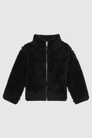 Reiss Black Edmund Junior Zip-Through Fleece Jumper - Image 2 of 6