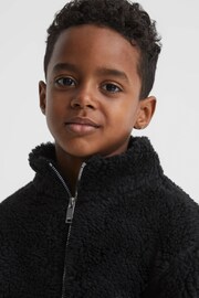 Reiss Black Edmund Junior Zip-Through Fleece Jumper - Image 4 of 6