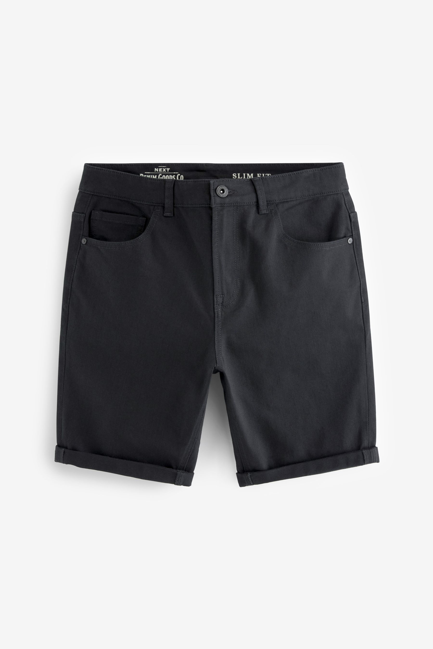 Buy Black Slim Fit Stretch Denim Shorts from Next Canada
