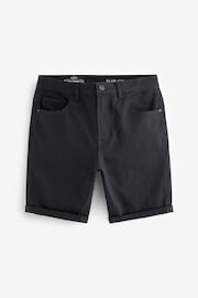 Black Slim Fit Stretch Denim Shorts - Image 5 of 9