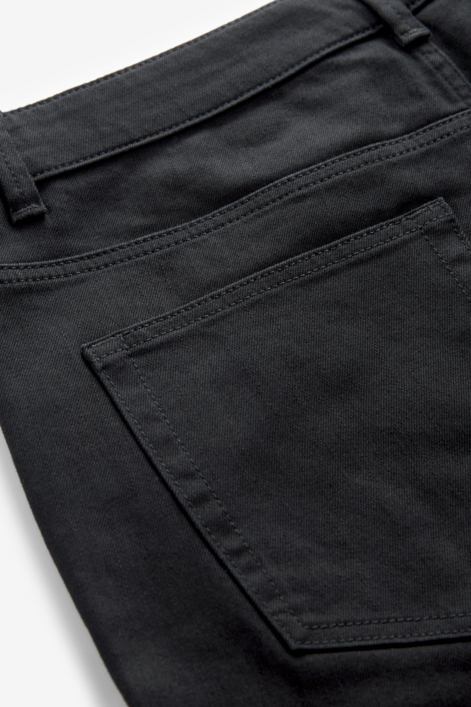 Black Slim Fit Stretch Denim Shorts - Image 6 of 9