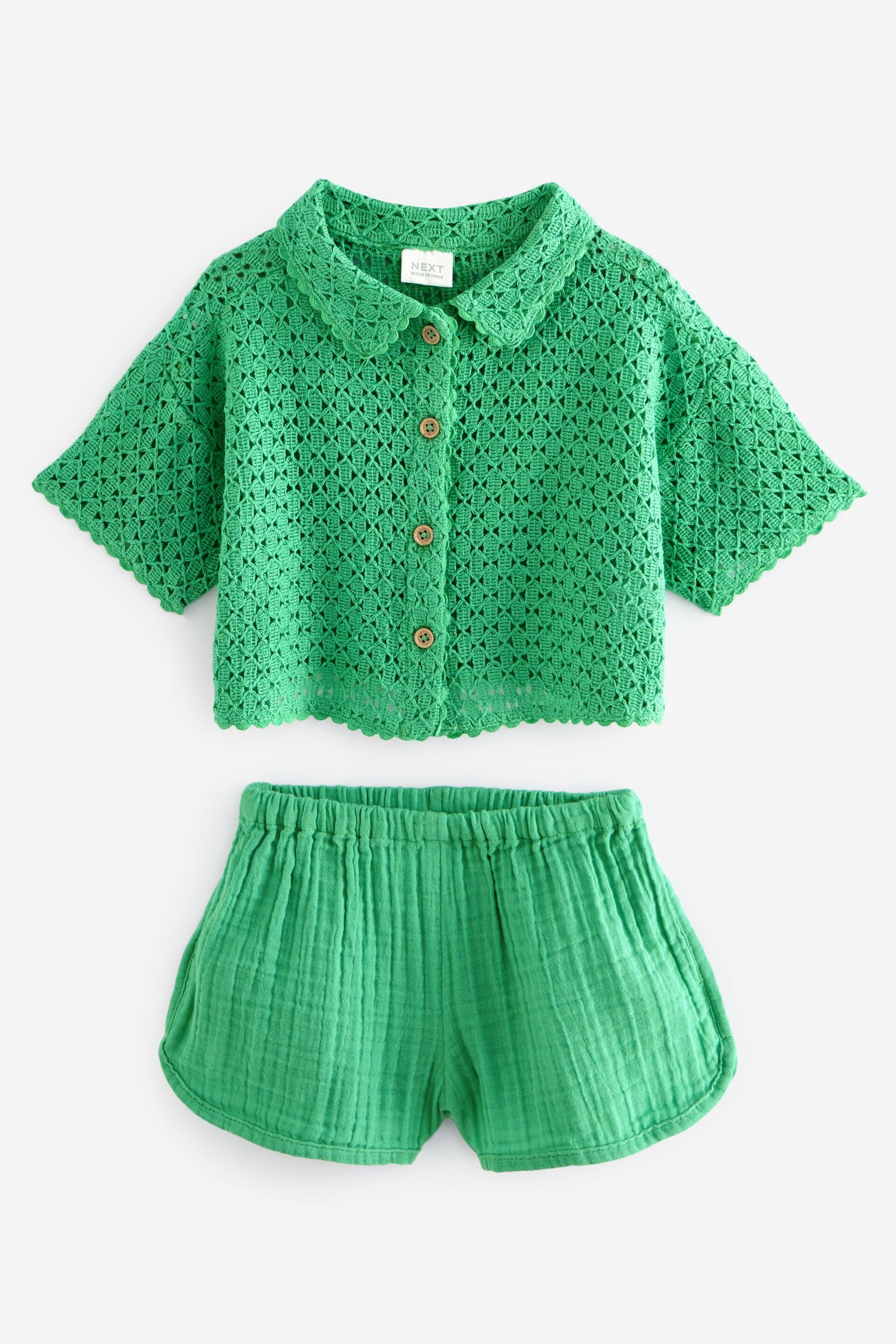 Green Shirt And Shorts Co-ord Set (3mths-8yrs) - Image 3 of 5