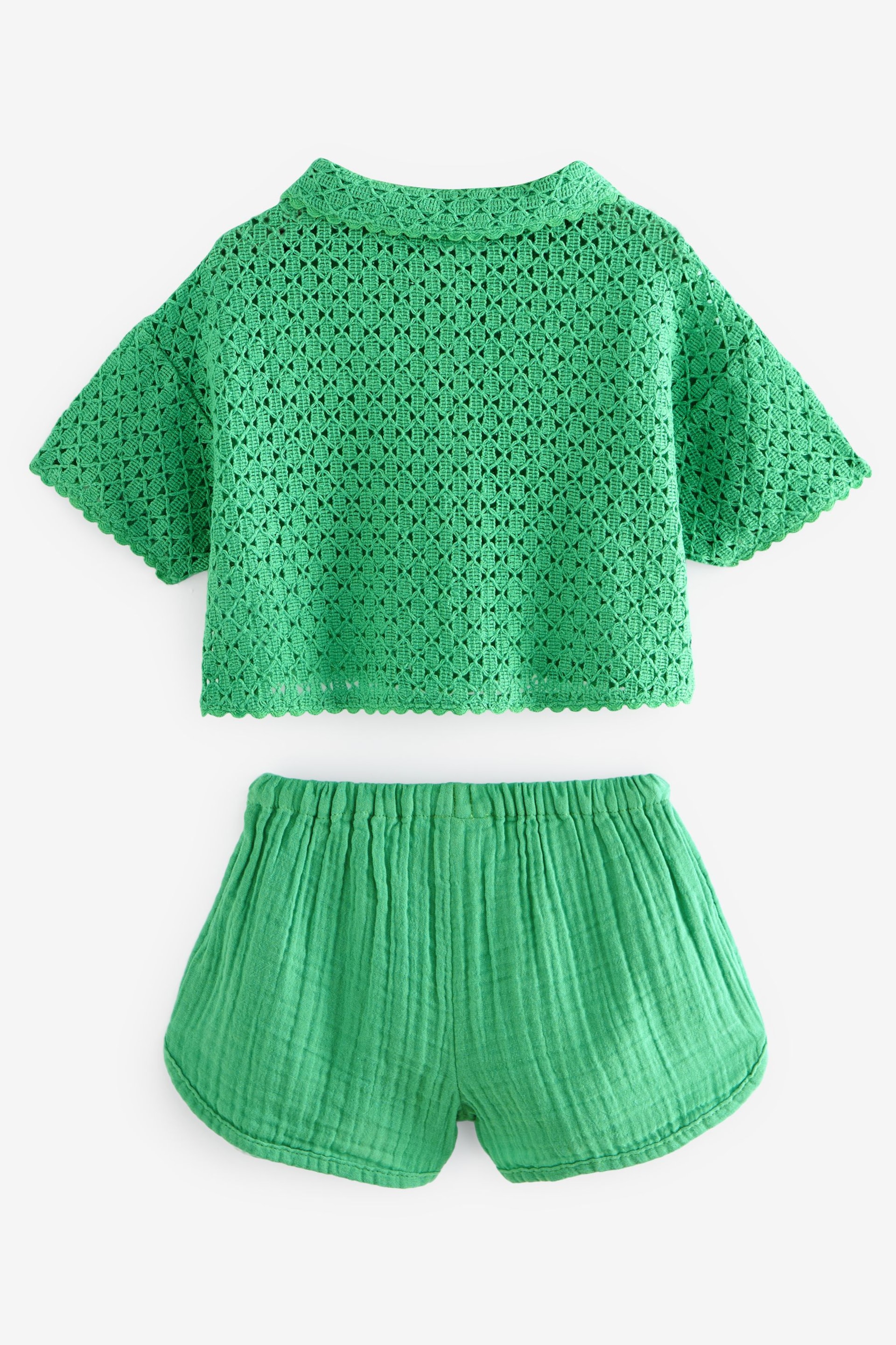 Green Shirt And Shorts Co-ord Set (3mths-8yrs) - Image 4 of 5