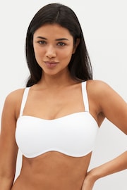 White DD+ Cotton Non Pad Minimise Bandeau Bra - Image 3 of 6