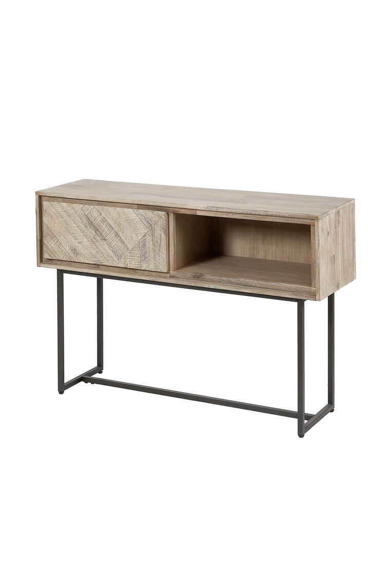 Pacific Brown Marca Acacia Wood 1 Drawer Console Table - Image 2 of 4