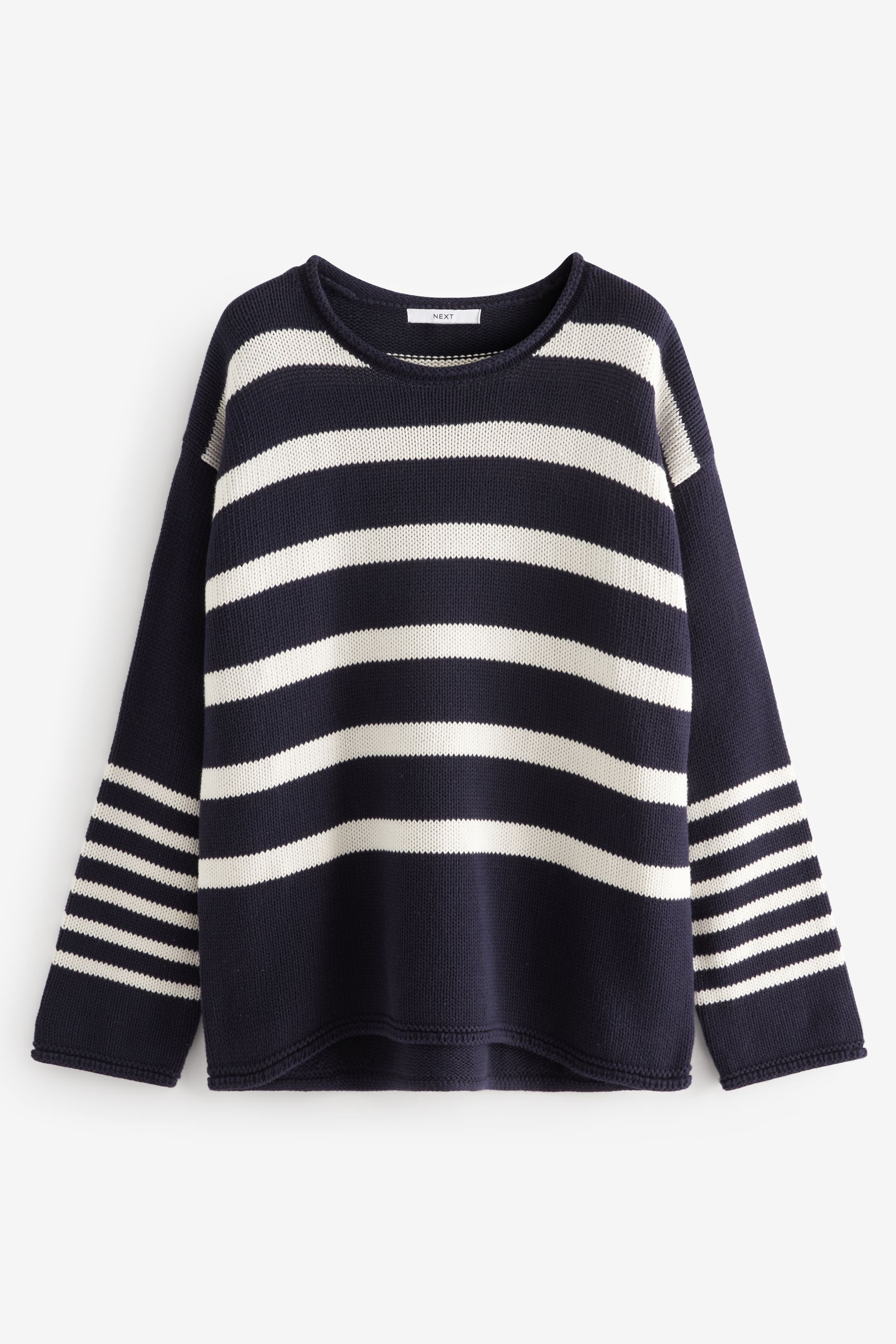 Blue and black striped sweater top