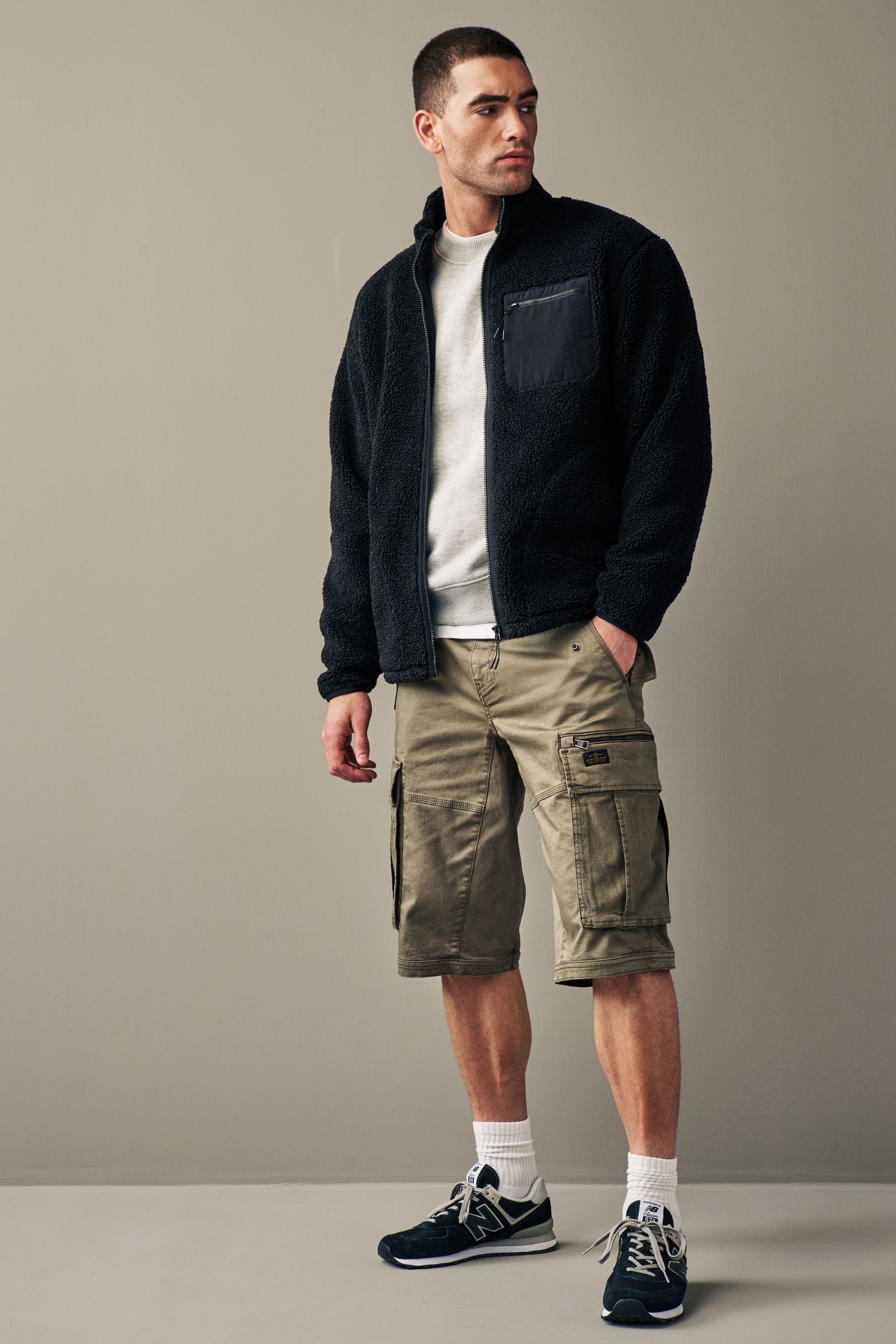 Dark Stone 3 Quarter Cargo Shorts