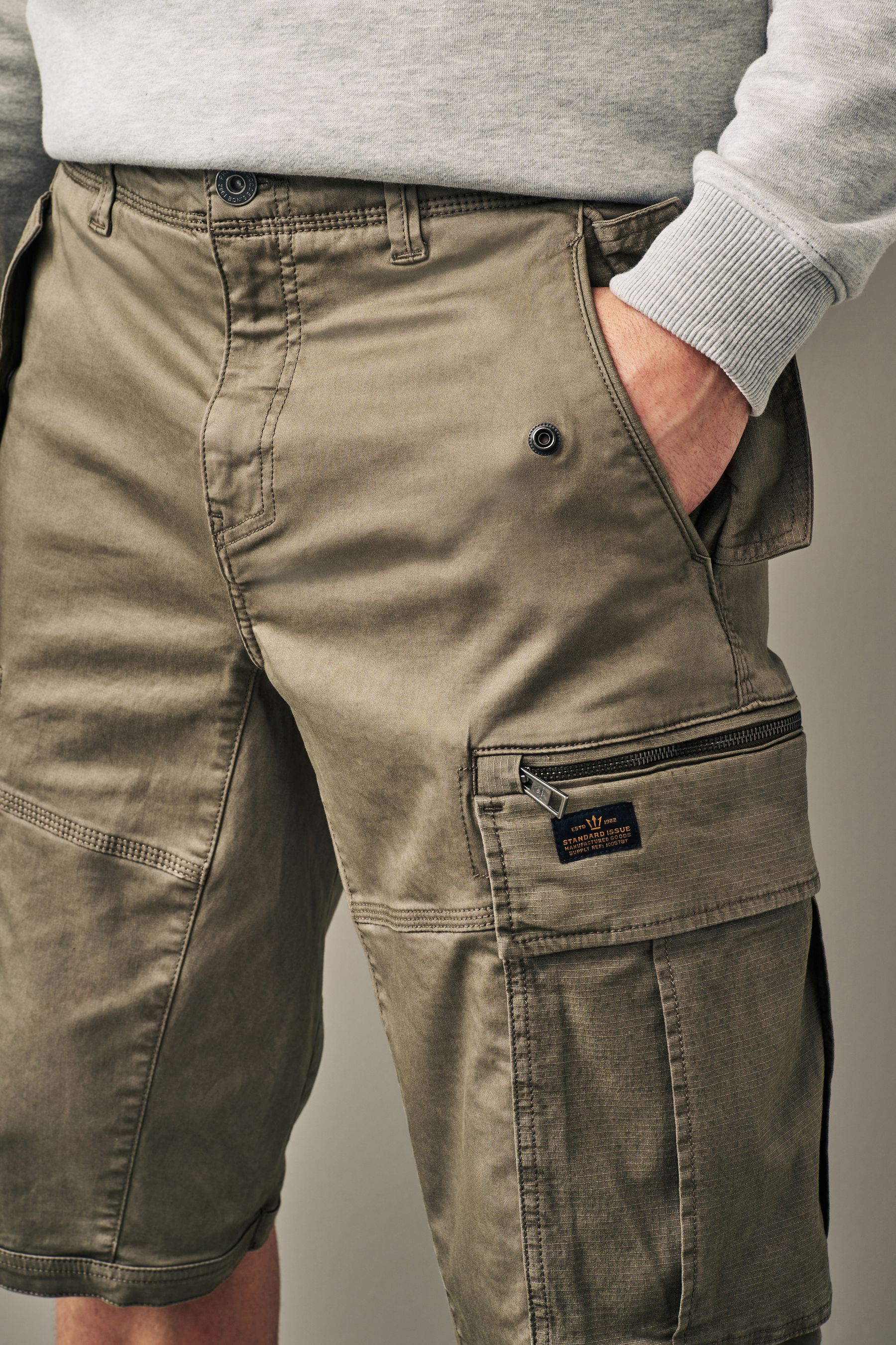 Dark Stone 3 Quarter Cargo Shorts