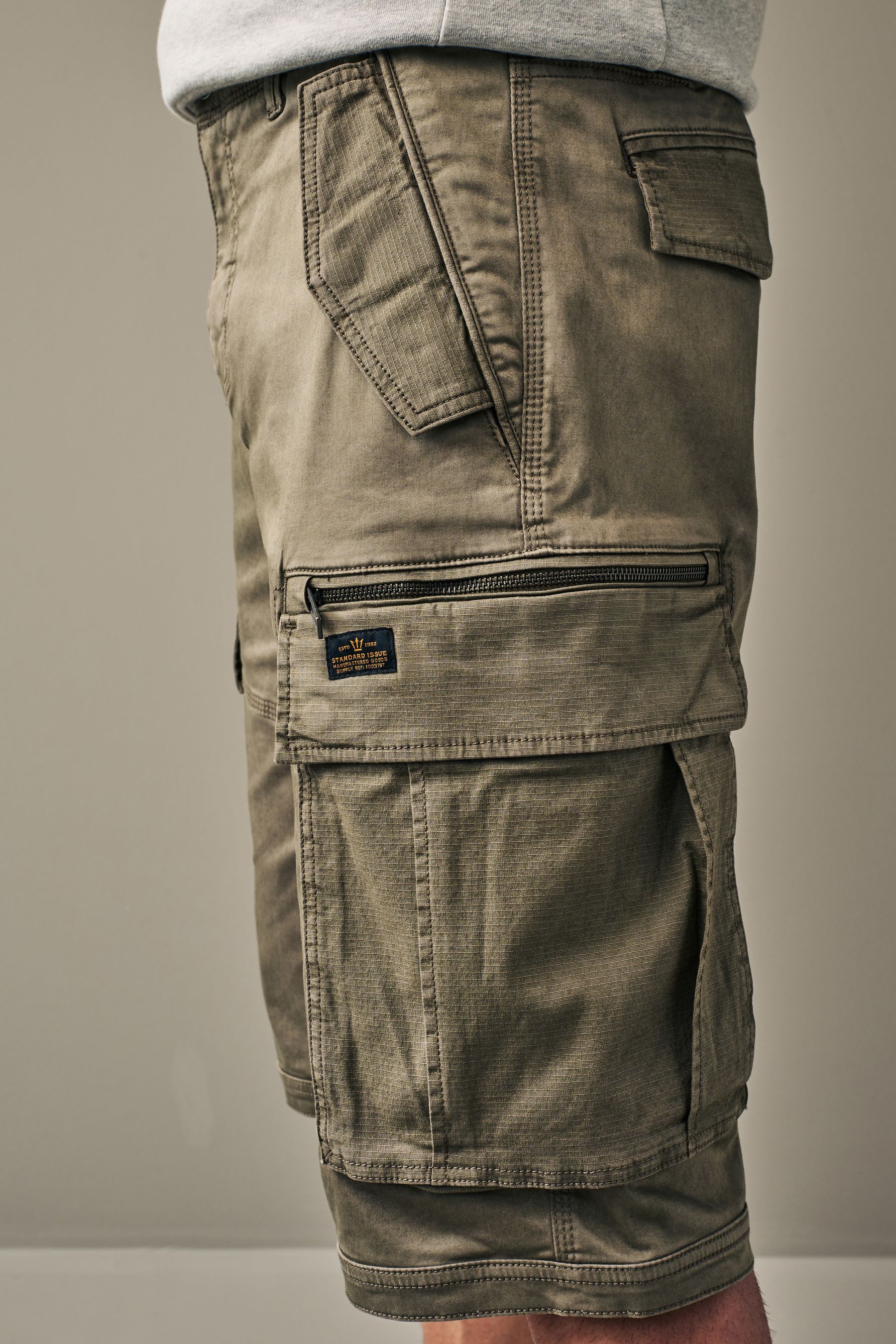Buy Dark Stone 3 Quarter Cargo Shorts from Next Luxembourg
