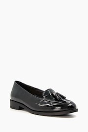 Dune London Black Wide Fit Wide Fit Global Almond Tassel Loafers - Image 4 of 6