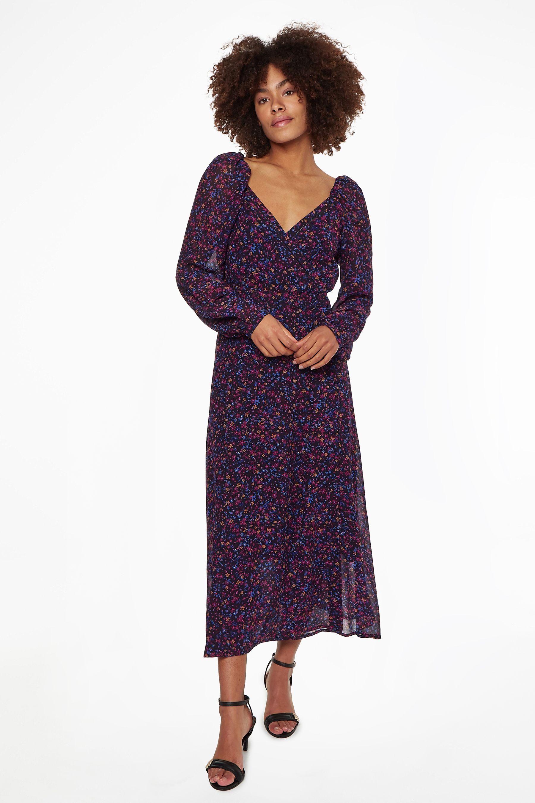 Buy Tommy Hilfiger Purple Floral Chiffon Wrap Dress from Next Luxembourg