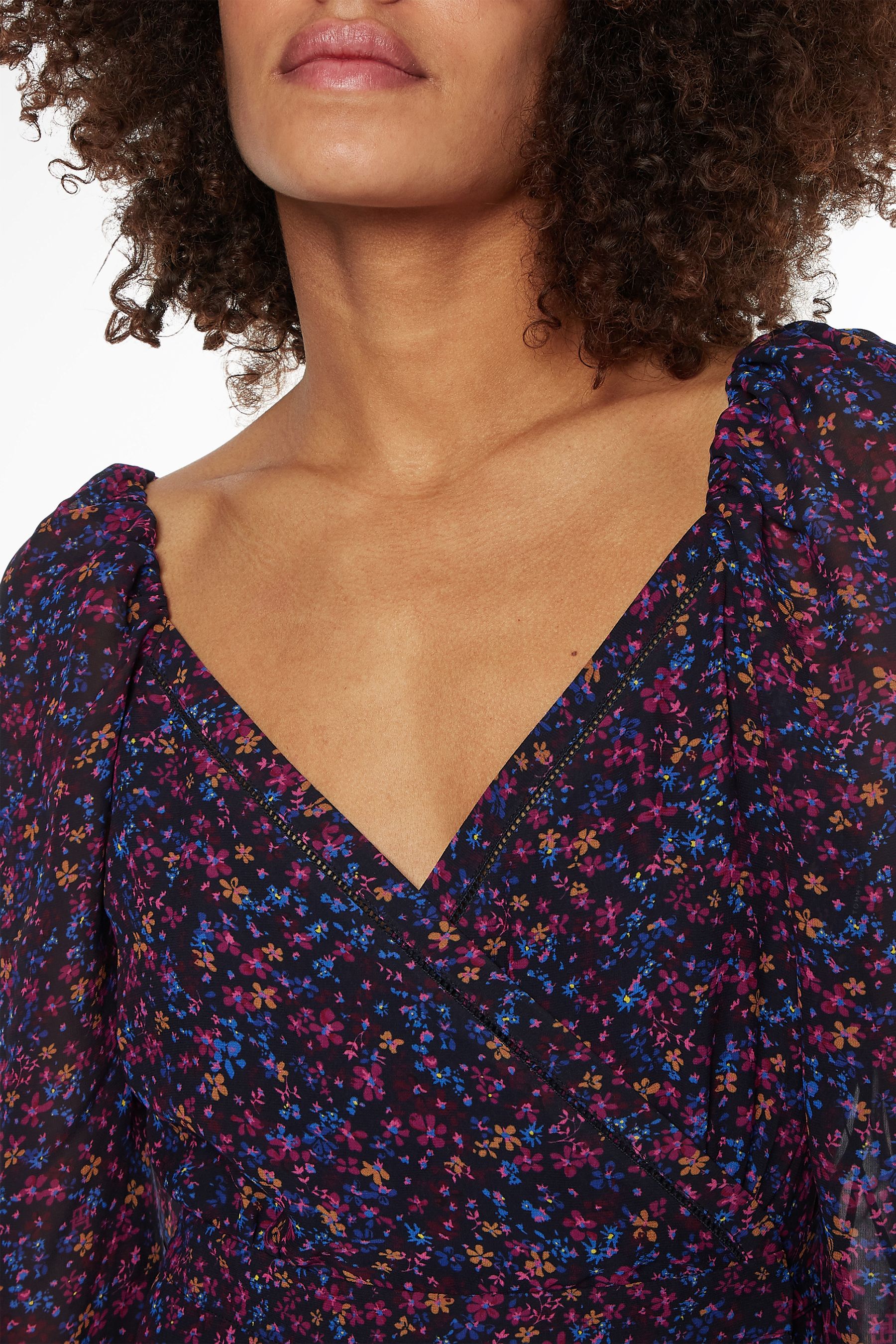Buy Tommy Hilfiger Purple Floral Chiffon Wrap Dress from Next Luxembourg